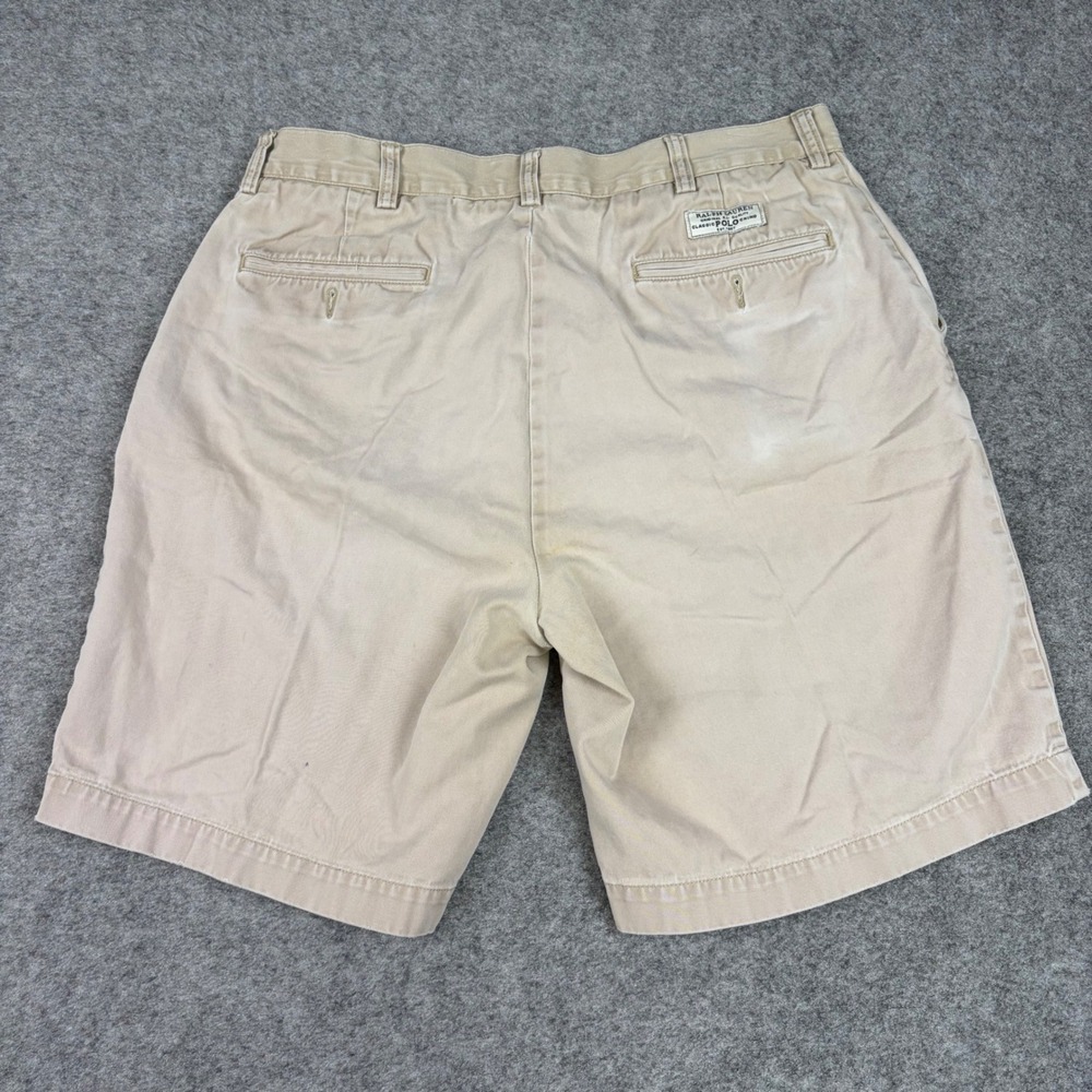 Vintage Polo Ralph Lauren Prospect Shorts Mens 34 Tan Golf Old Money Chino Twill - Picture 6 of 16